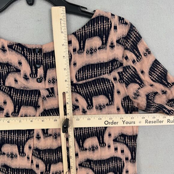 Anthropologie Maeve Dress Womens 2 Pink Zola Polar Bear Pocket Eclectic Mini - Picture 11 of 14
